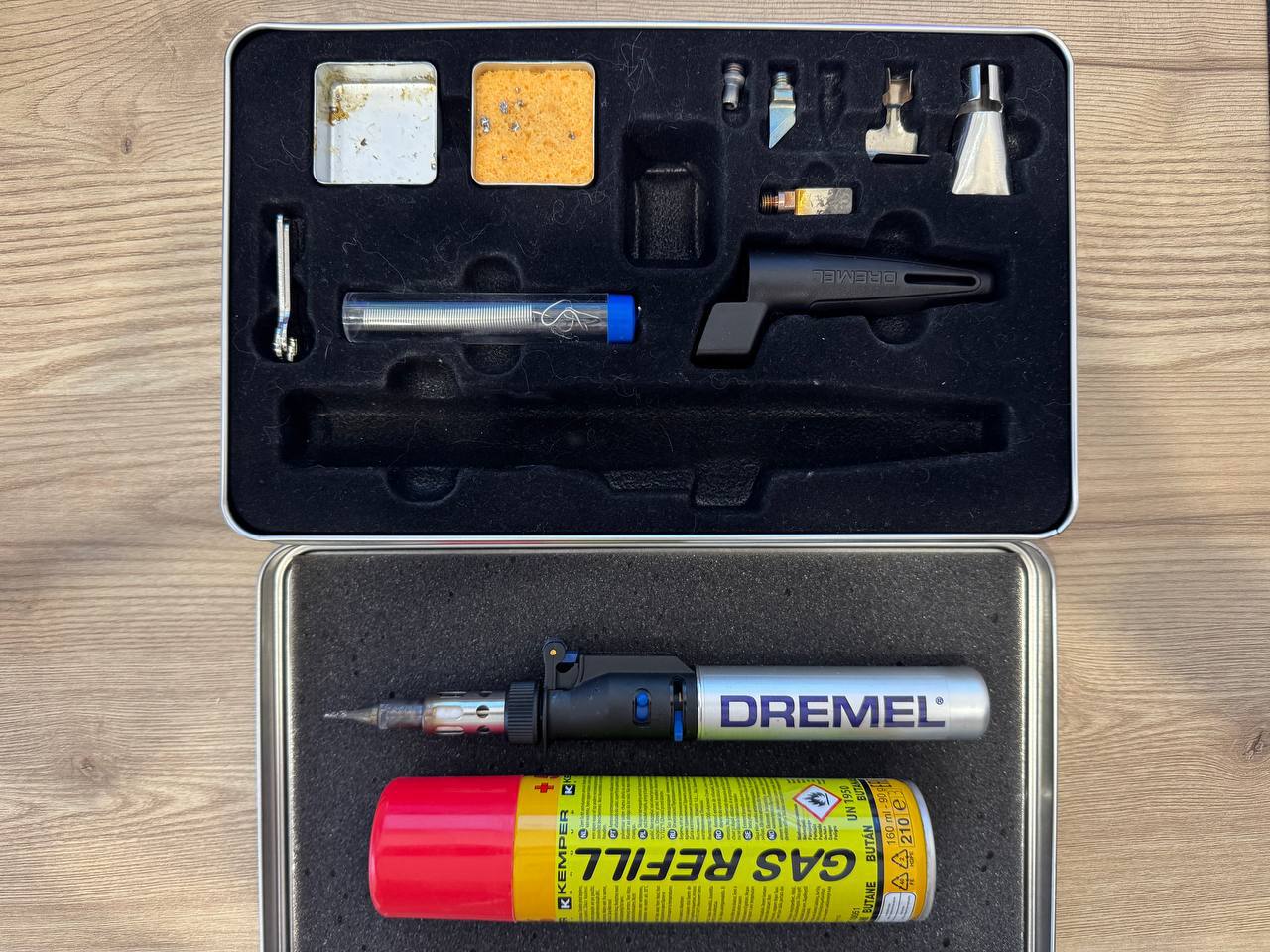 Газовый паяльник Dremel VersaTip с насадками и баллоном газа