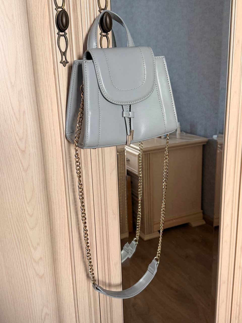 Голубо-серая сумка Zara с 2 ремешками