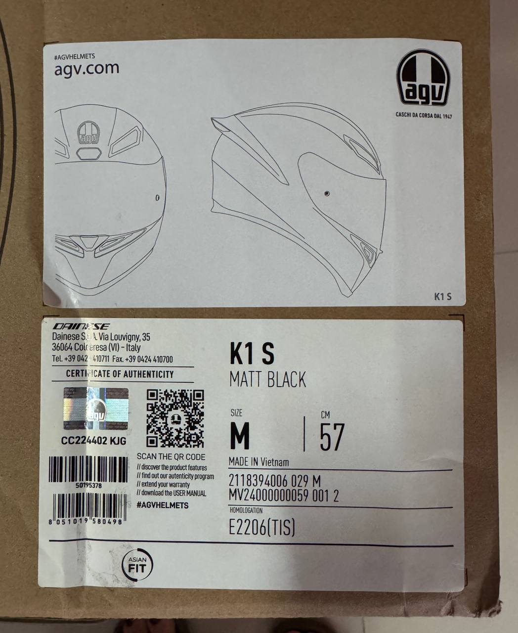 Мотошлем AGV K1 S Matt Black + 4 визора