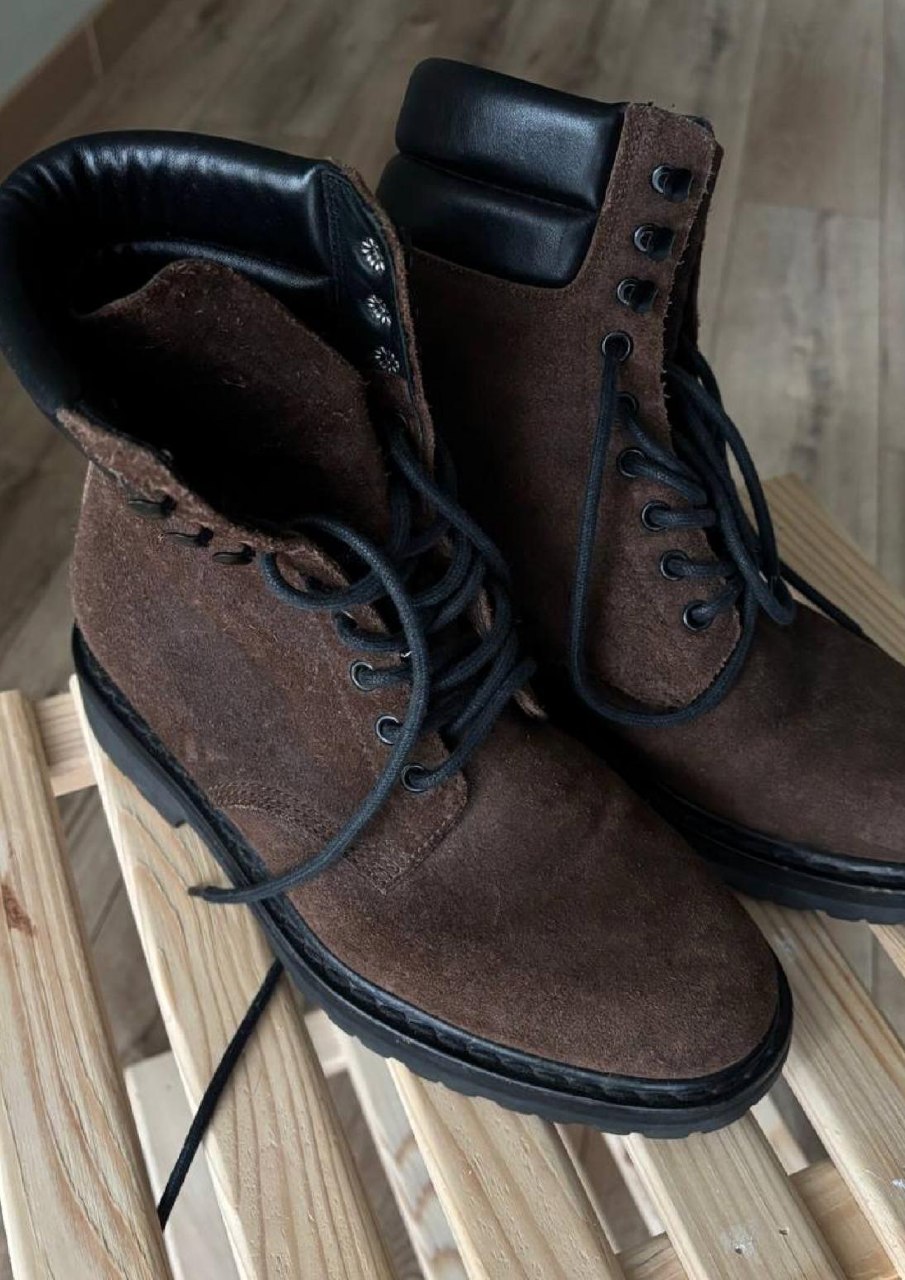 Замшевые ботинки Saint Laurent Trekker Combat Boots EU39