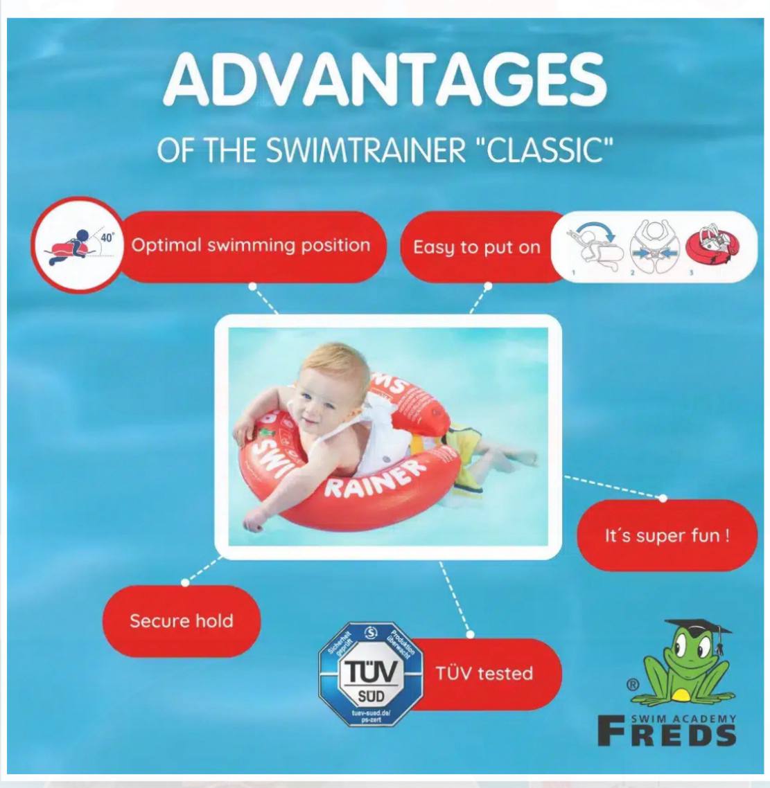 Круг для плавания SwimTrainer для детей 3 мес - 4 лет