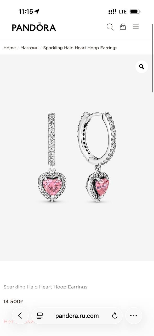 Серьги Pandora