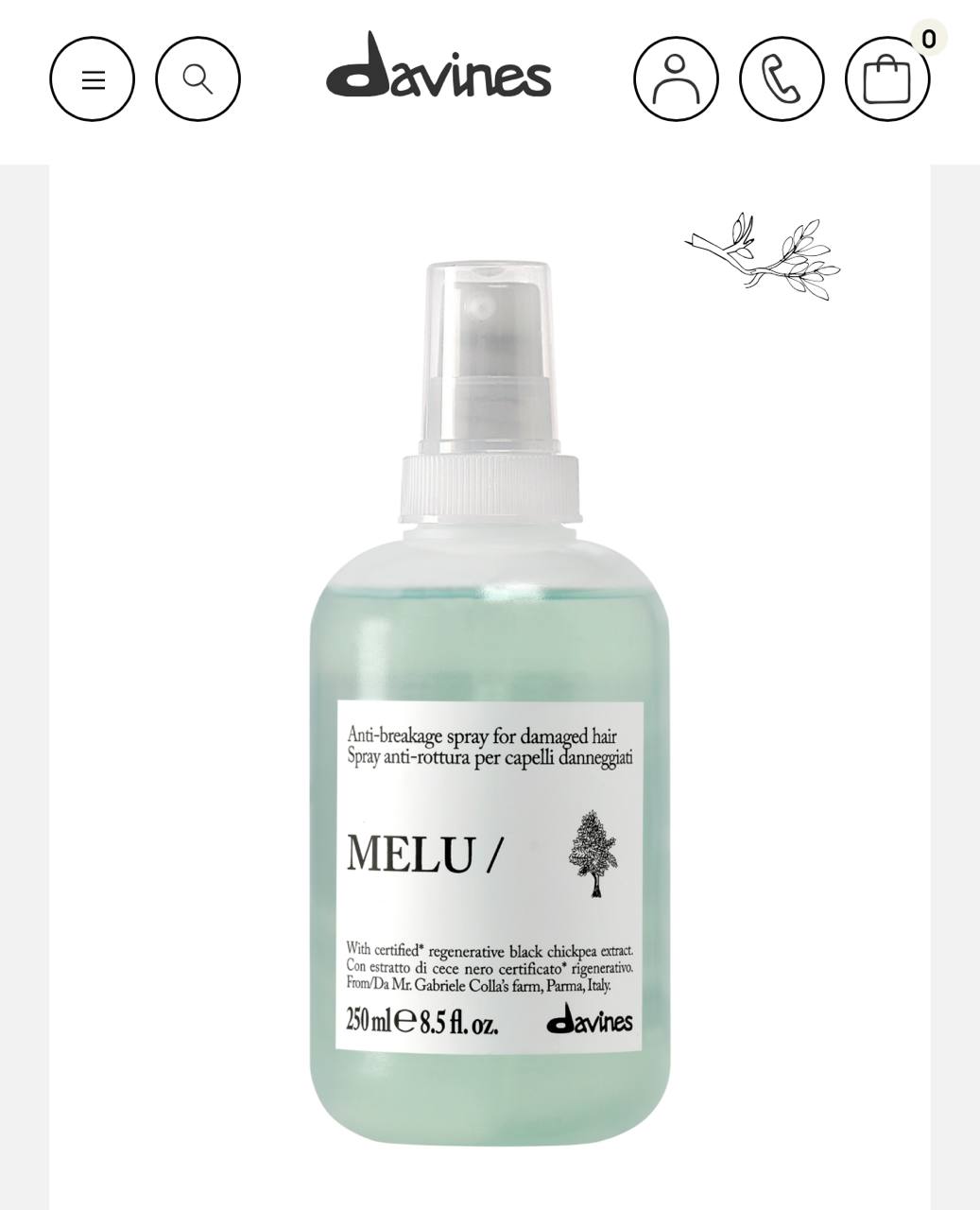 Термозащита для волос Davines MELU