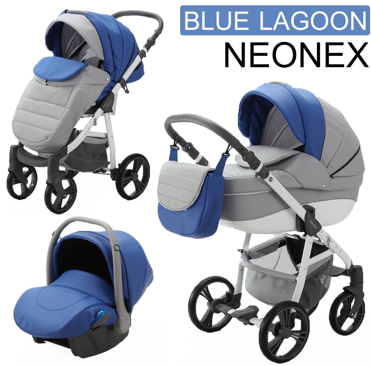 Детская коляска Adamex Neonex NG-SD3 3 в 1 + автокресло