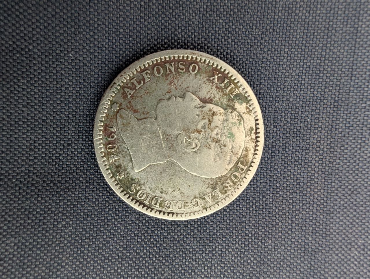 Испанская песета 1904 года, серебро