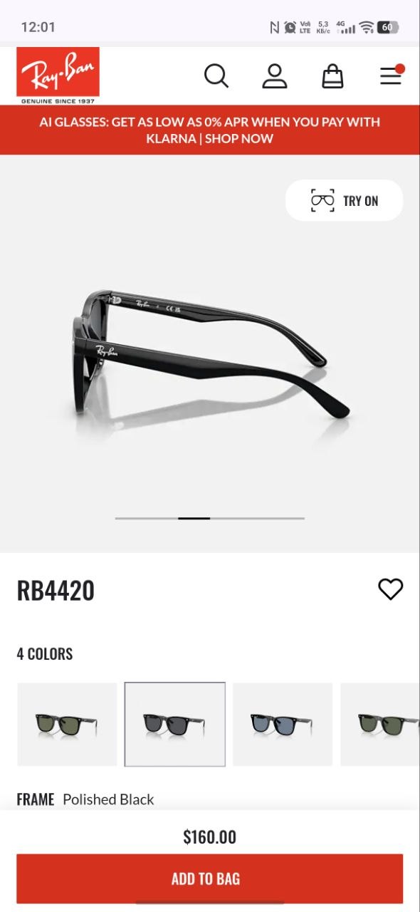Новые очки Ray-Ban ORB4420