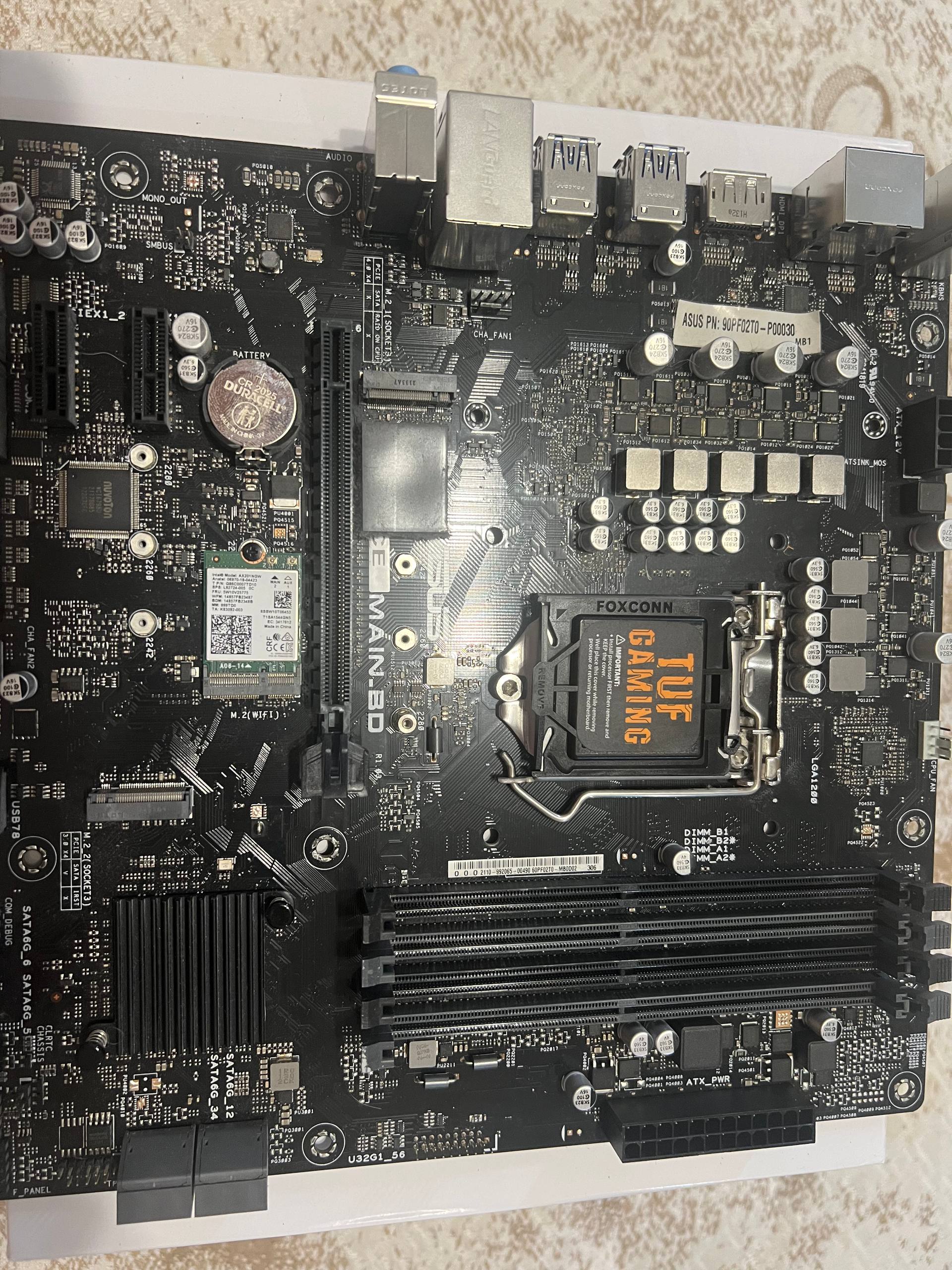 Комплект: Материнская плата ASUS TUF Gaming B460M-PLUS + Блок питания Great Wall