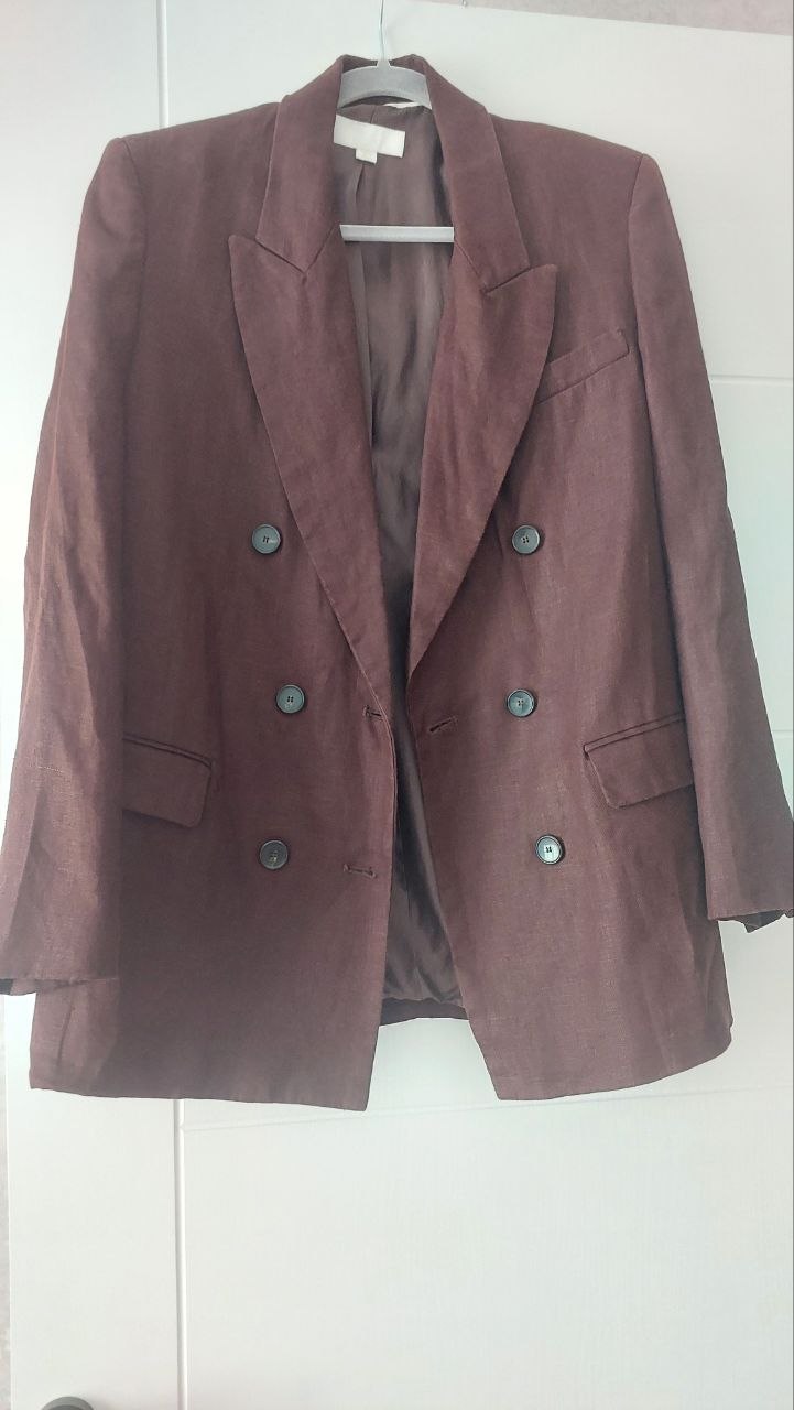 Пиджак Zara из 100% льна, размер XS