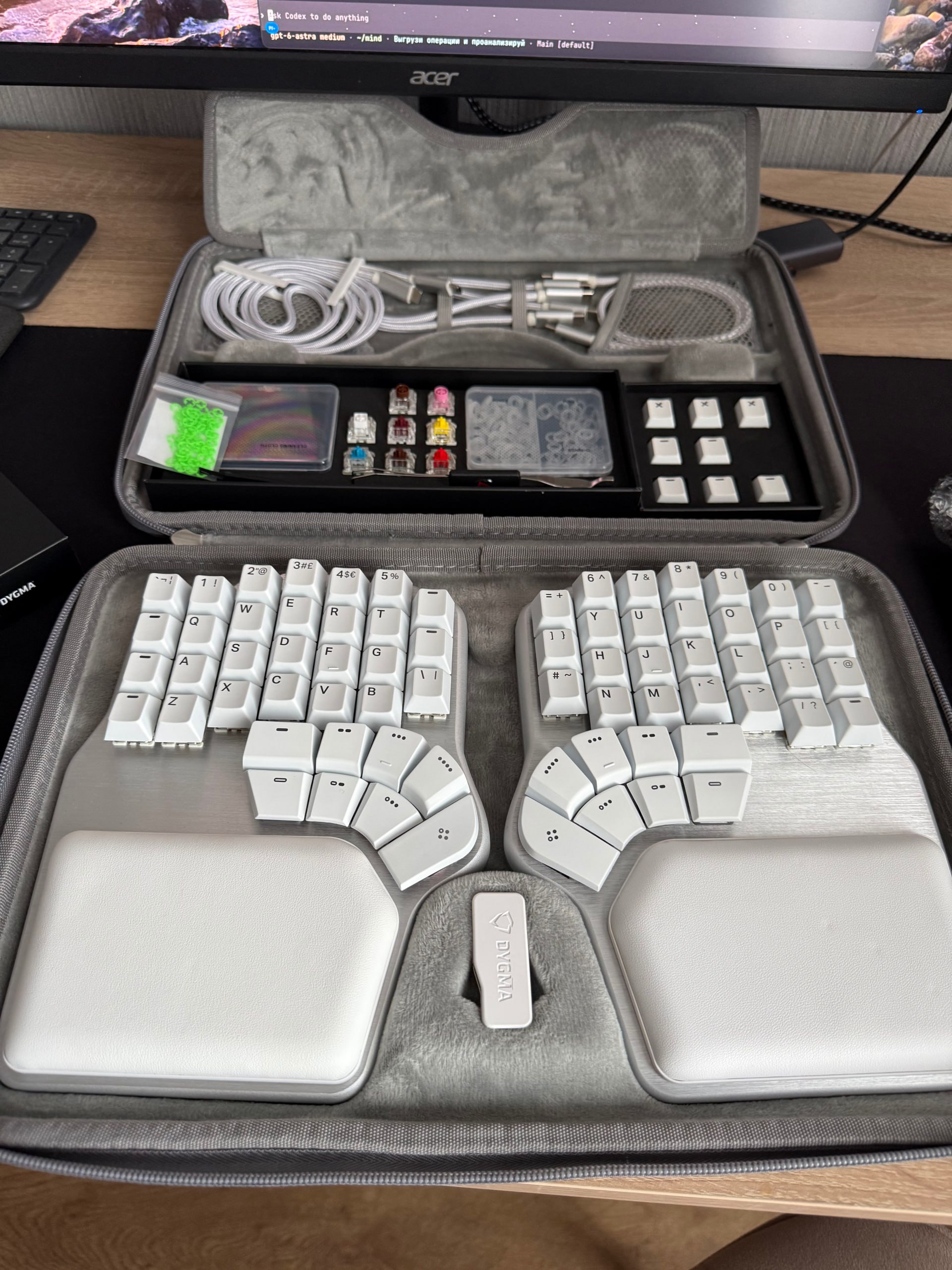 Клавиатура Dygma Defy Silver, Gateron G Pro 2.0 Yellow