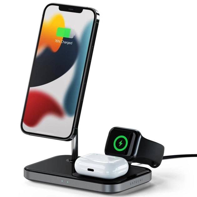Беспроводная зарядная станция Satechi 3-в-1 для iPhone, Apple Watch и AirPods