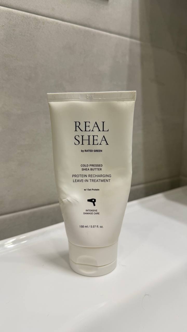 Восстанавливающий термозащитный крем для волос с маслом ши Real Shea