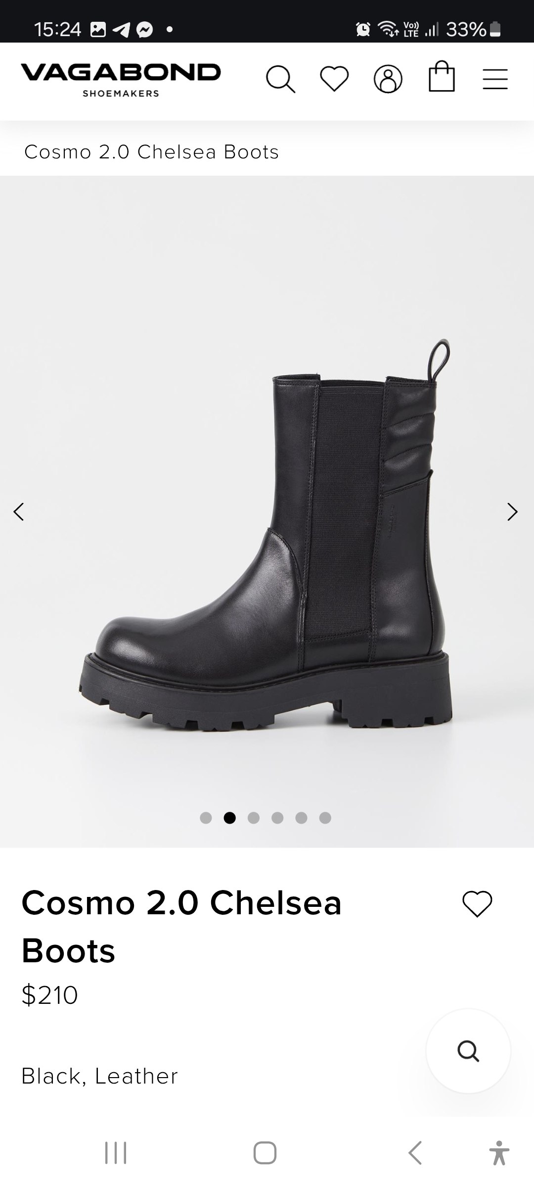 Vagabond Chelsea Boots, натуральная кожа, EU 42