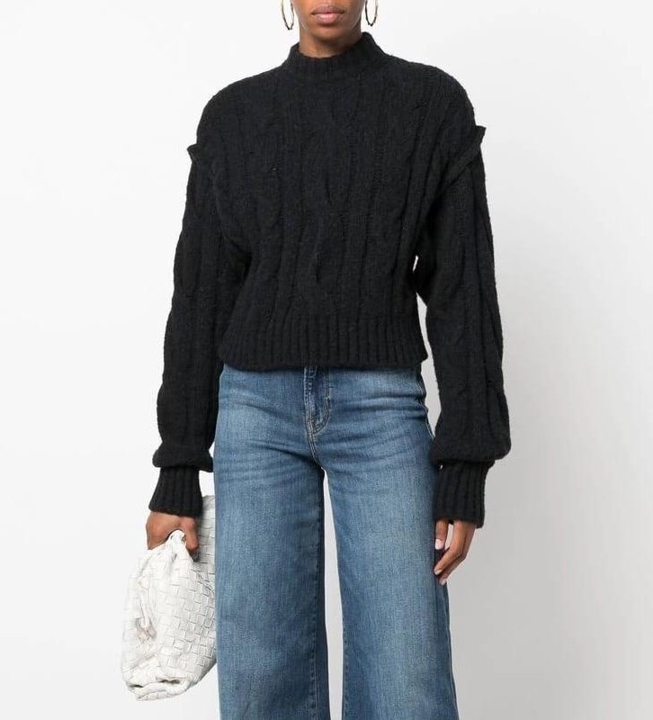 Черный свитер из альпаки Sportmax, размер S