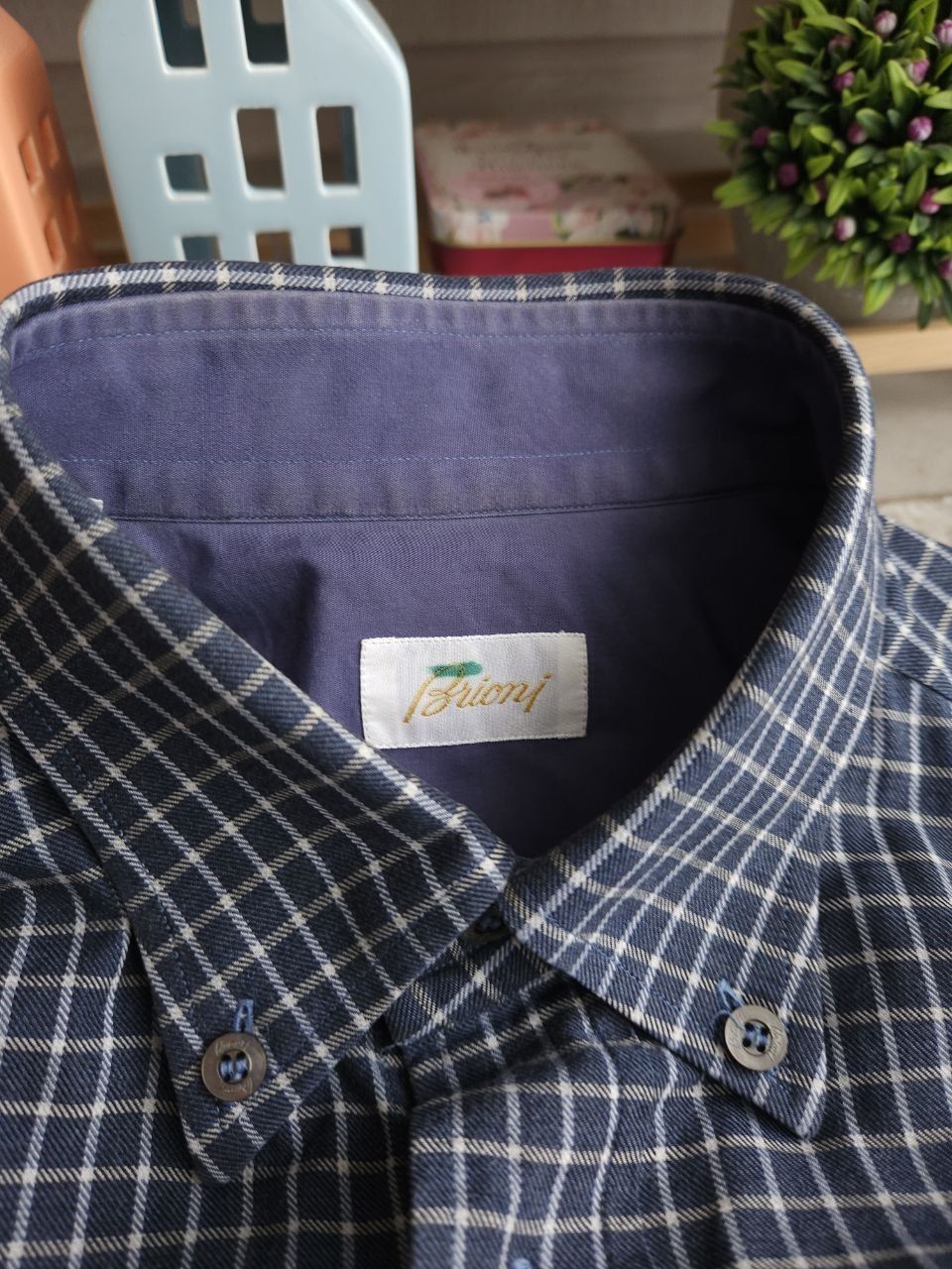 Рубашка Brioni, 100% хлопок, Made in Italy, размер III (M–L)