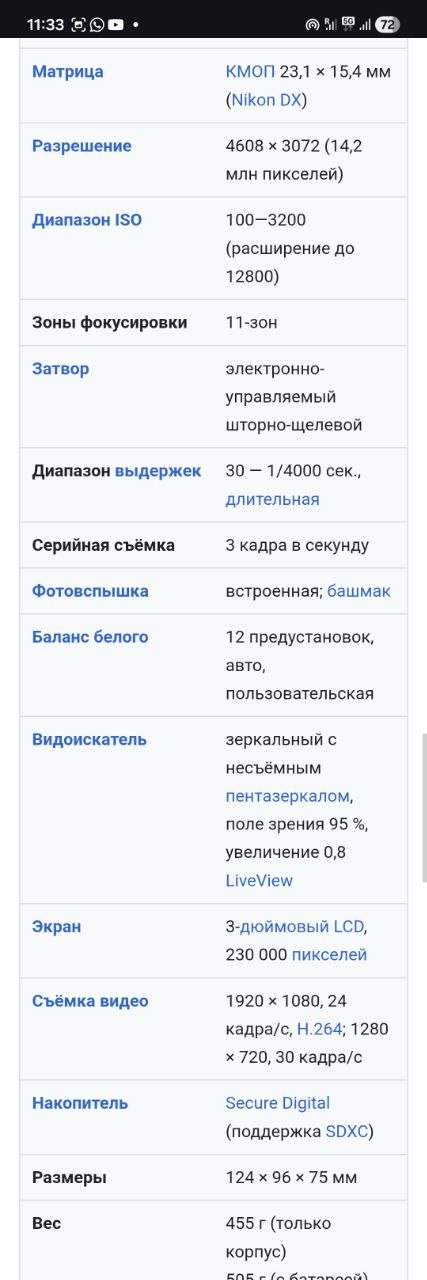 Фотоаппарат Nikon D3100 с картой памяти 128 ГБ, зарядкой и кабелем