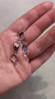 Серебряные серьги с прозрачным камнем