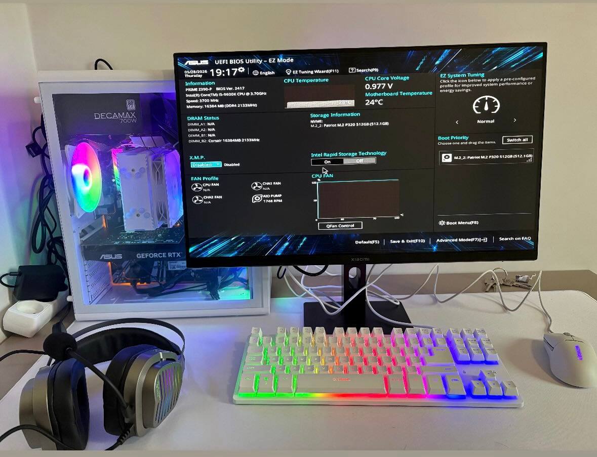 Gaming PC (RTX 3050, i5-9600K) + монитор Xiaomi 144Hz + клавиатура + мышь