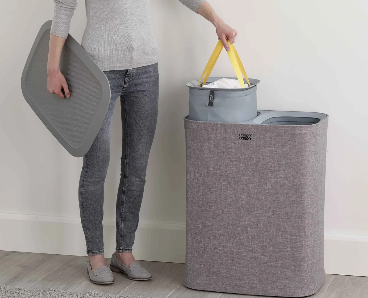 Корзина для белья Joseph Joseph Tota Twin 90L Grey