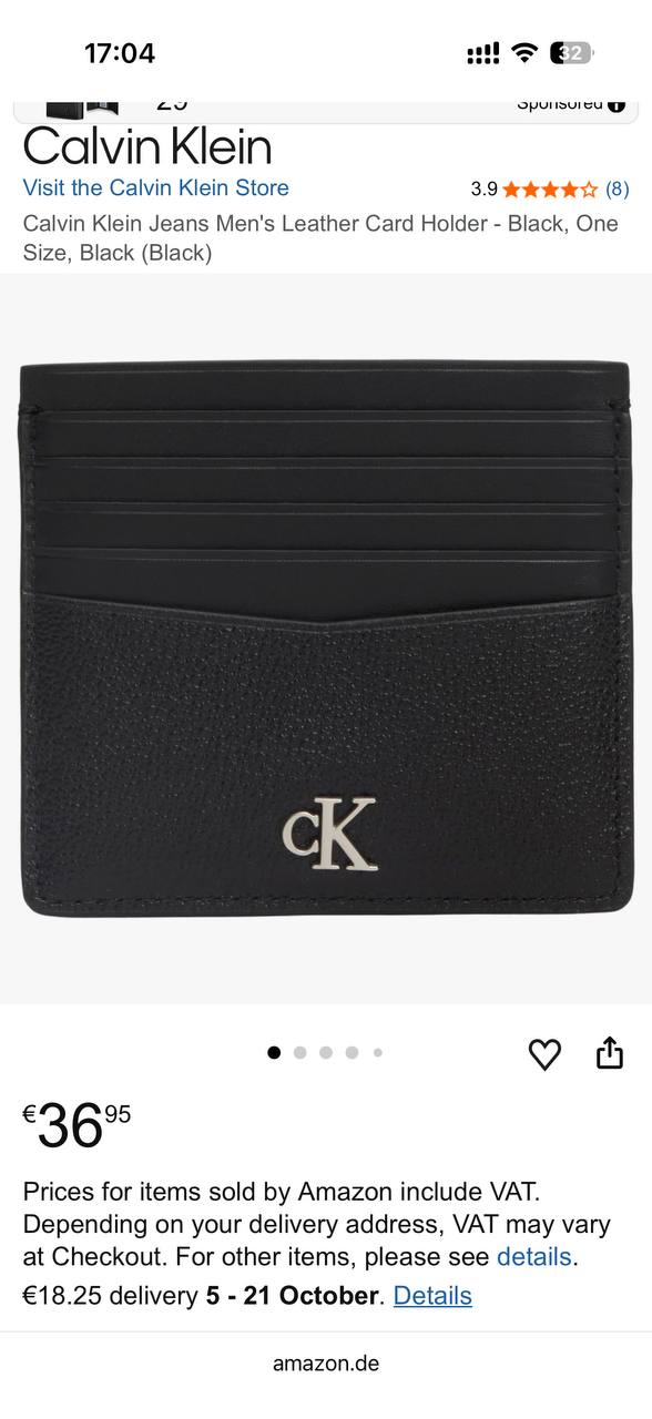 Кожаный кошелек Calvin Klein Jeans MONO HRDW RFID CARDCASE 10CC