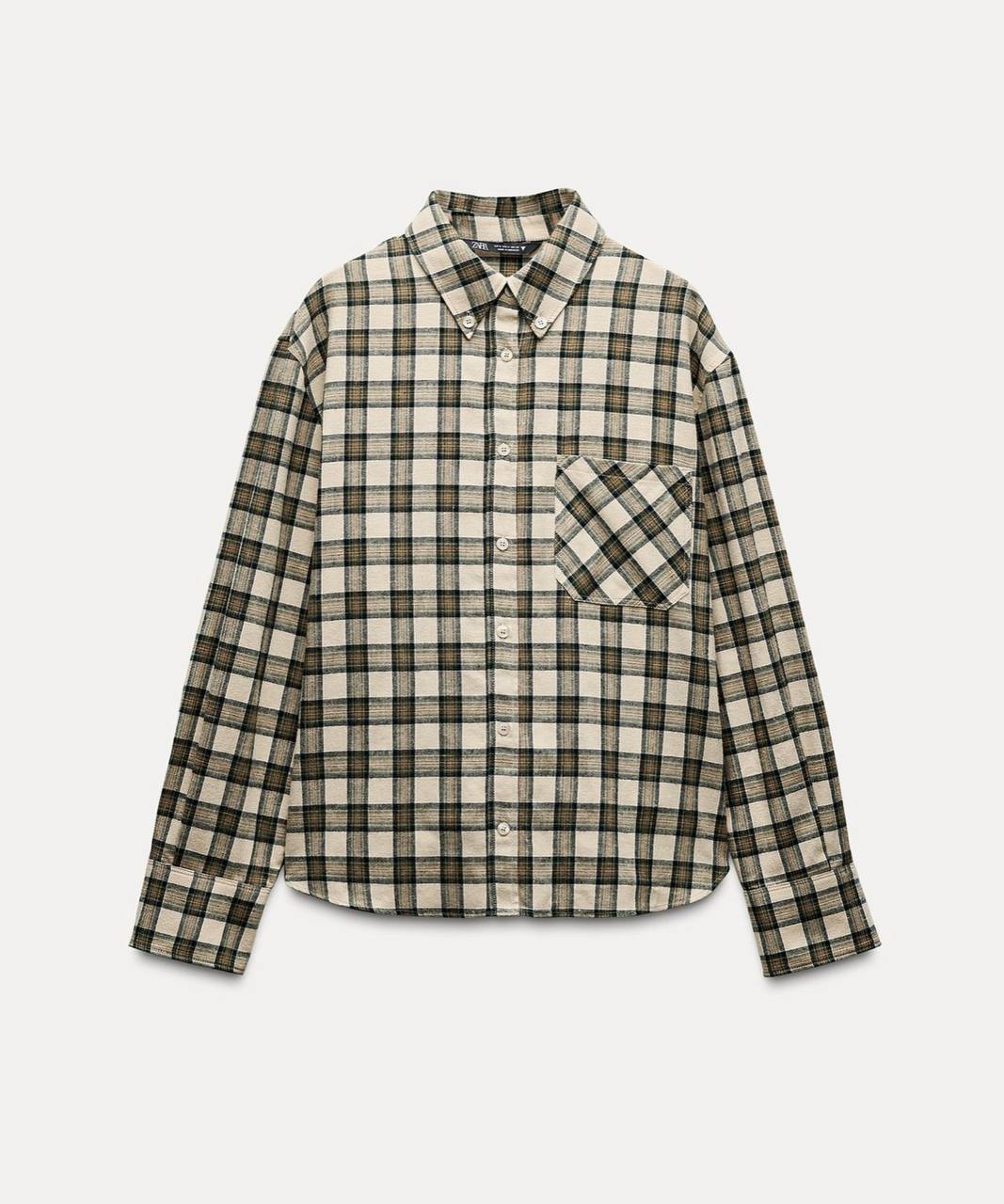 Рубашка Zara клетка фланель, размер M