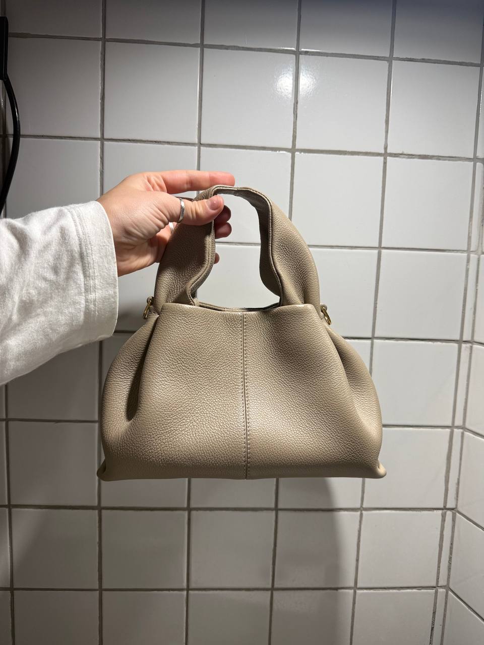 Сумка Polene Numéro Neuf Mini Textured Taupe
