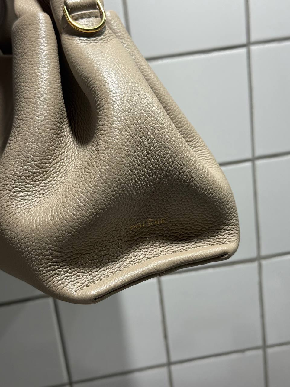 Сумка Polene Numéro Neuf Mini Textured Taupe
