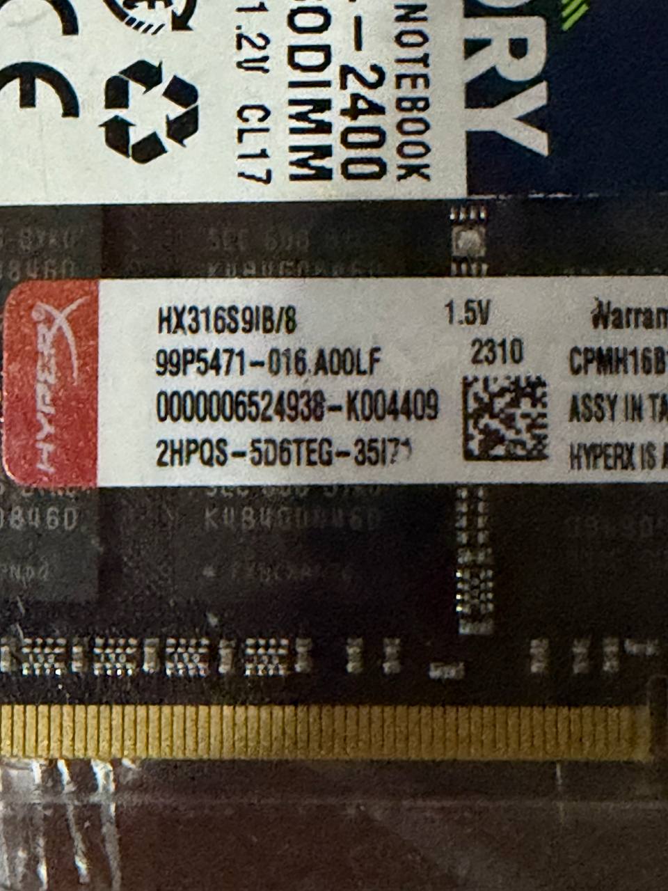 Оперативная память HyperX Impact DDR3L 16 ГБ (2x8 ГБ) SO-DIMM