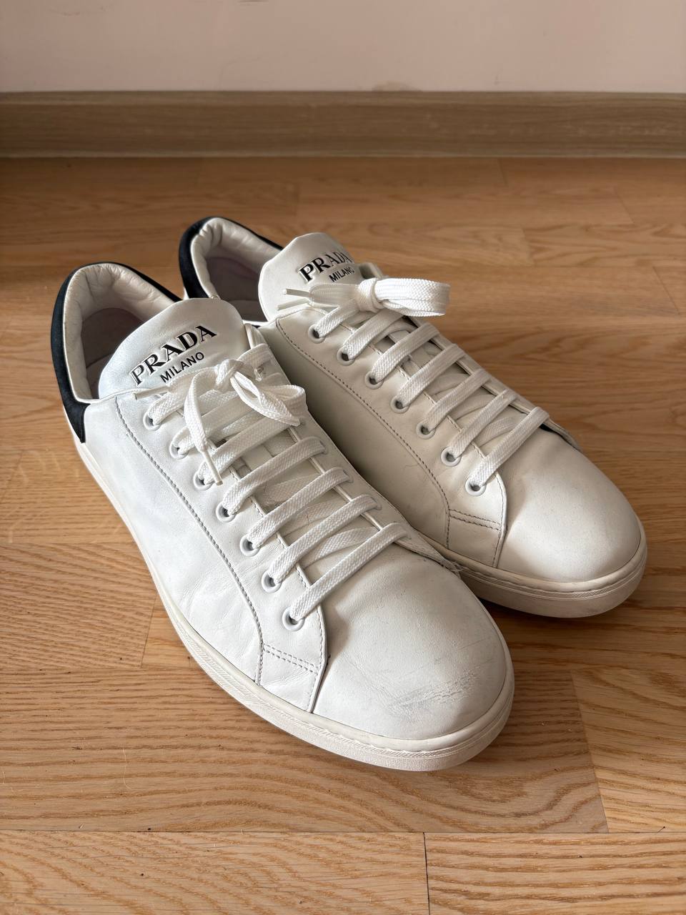 Prada White Leather Sneakers, размер 12 (30 см)