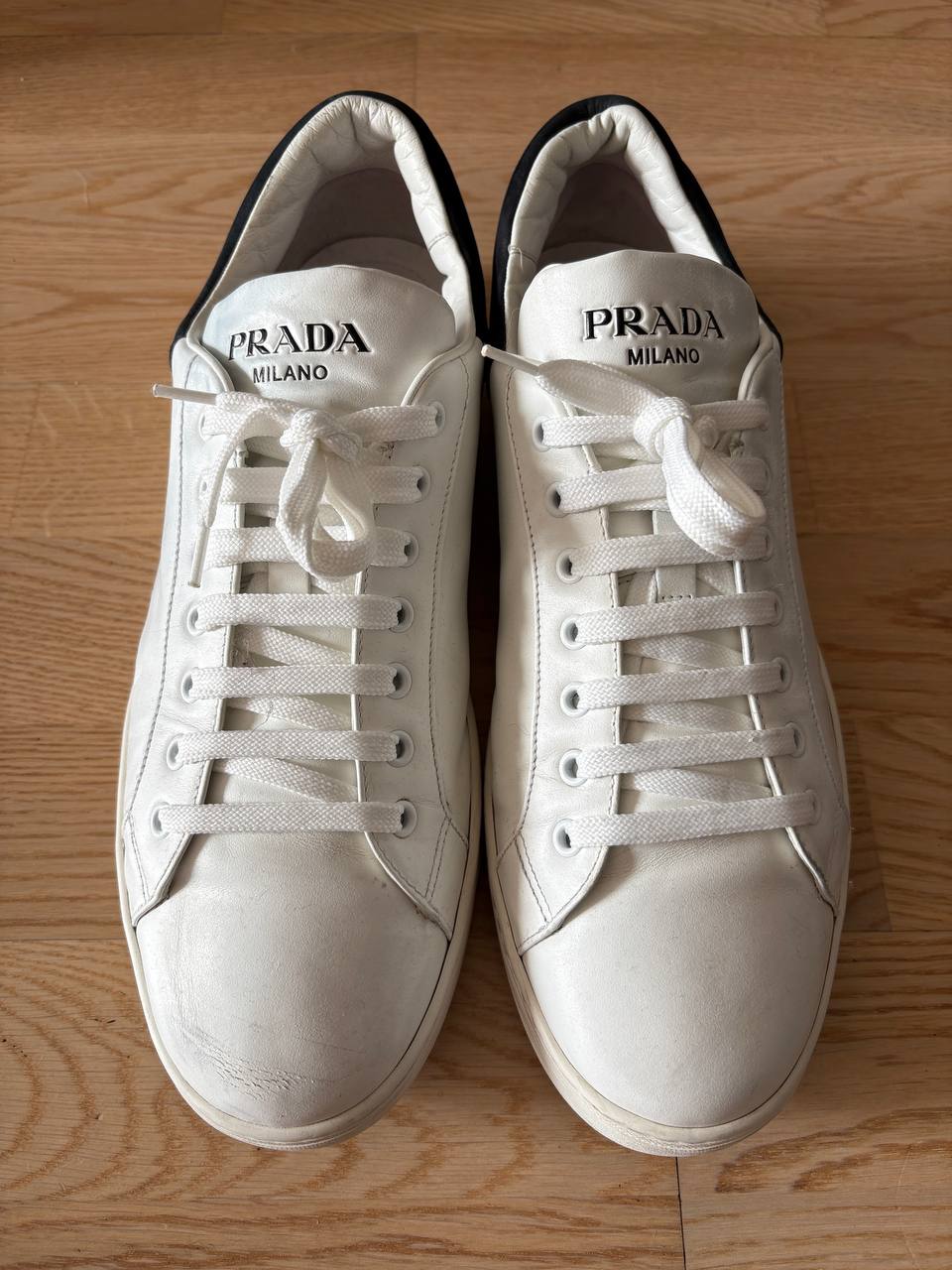 Prada White Leather Sneakers, размер 12 (30 см)