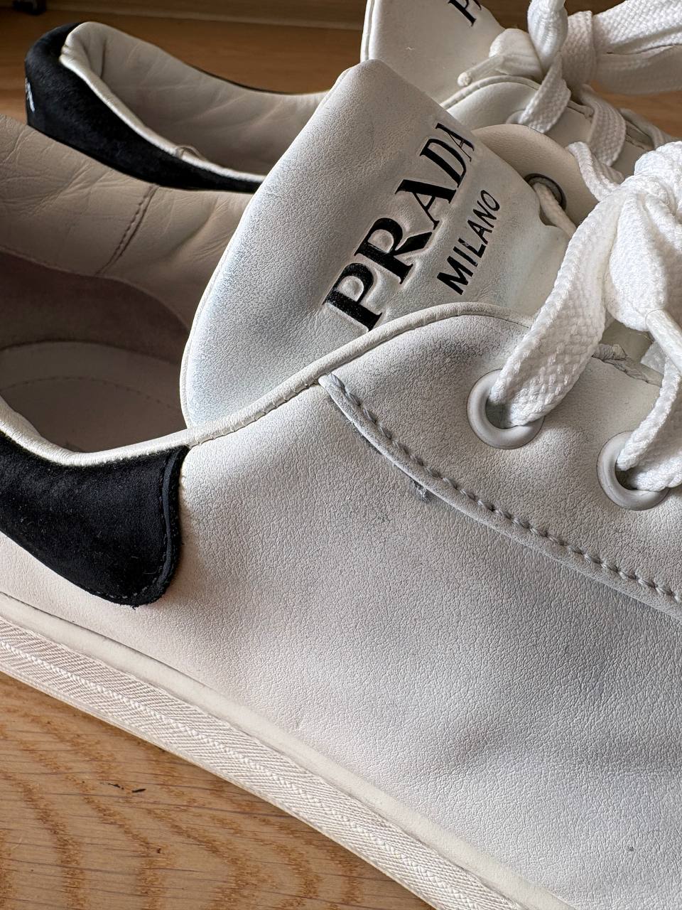Prada White Leather Sneakers, размер 12 (30 см)
