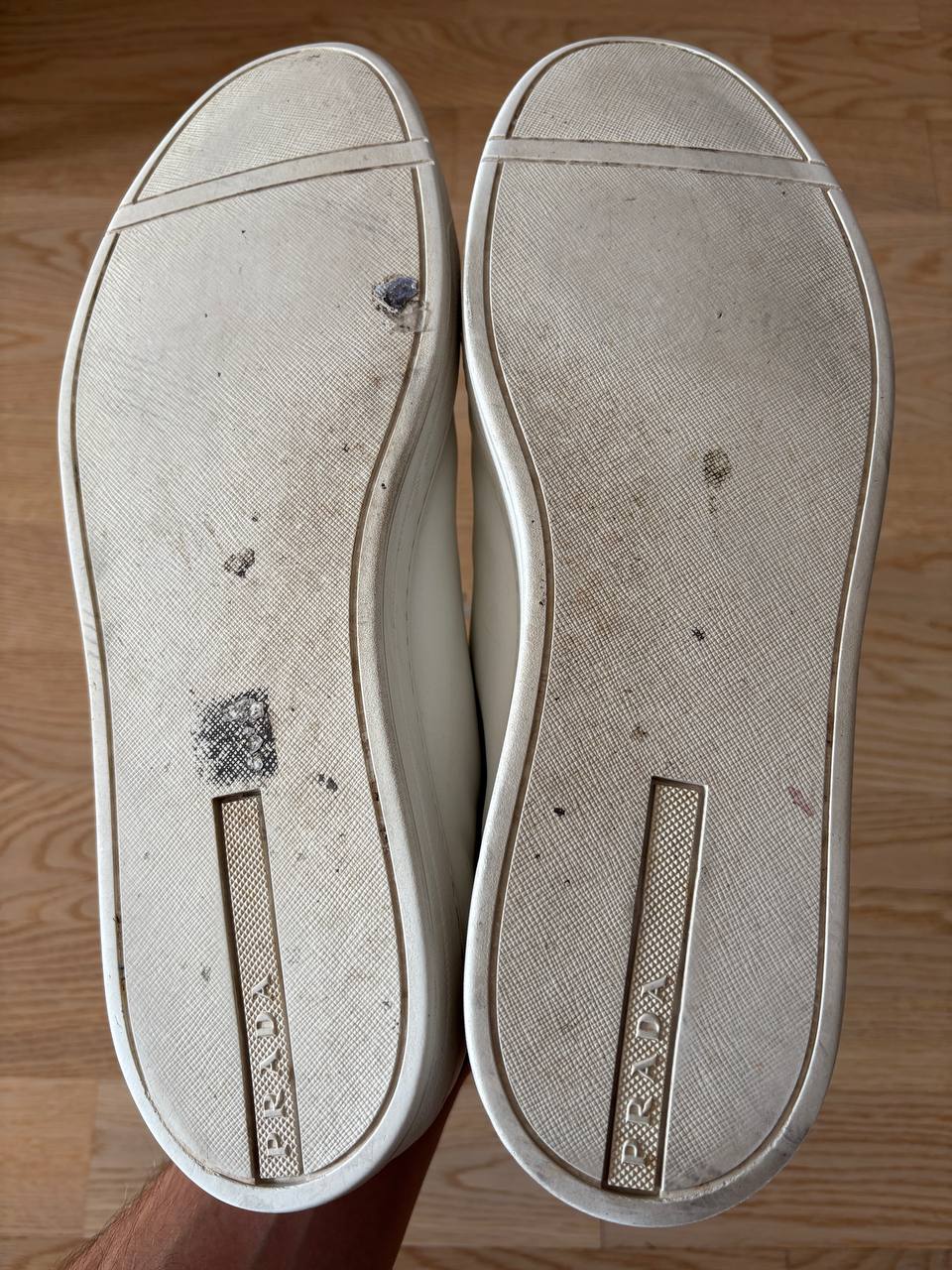 Prada White Leather Sneakers, размер 12 (30 см)