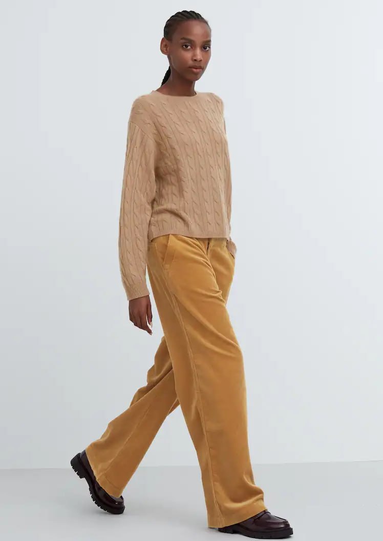 Костюм женский UNIQLO вельветовый: пиджак и брюки, размер M