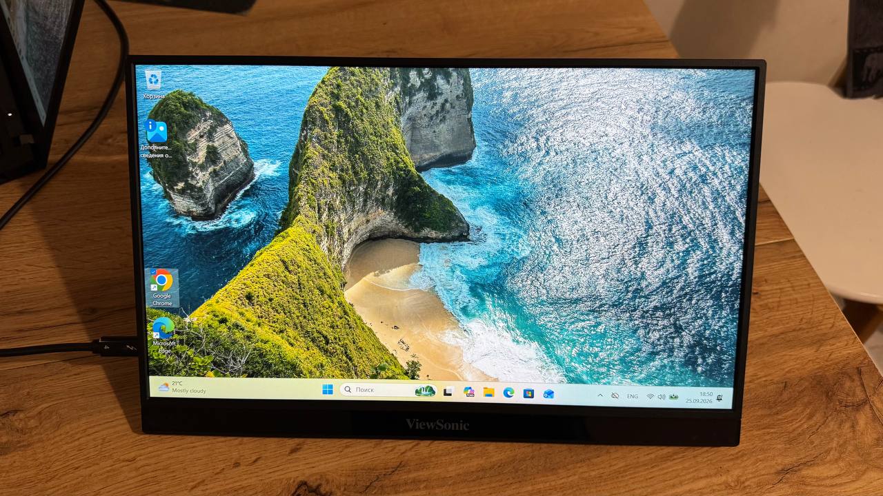 Портативный монитор ViewSonic VG1655 15.6" Full HD