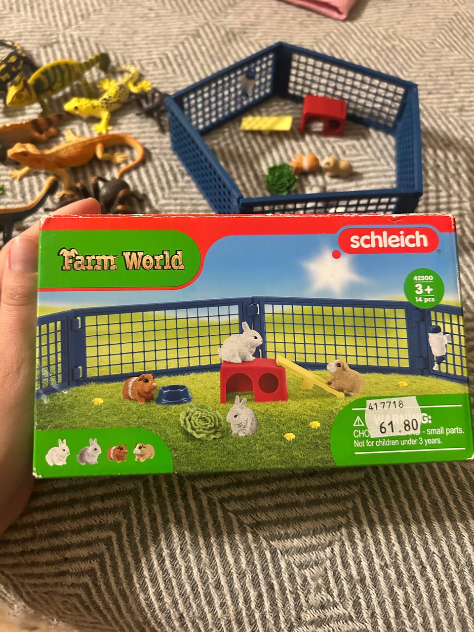 Коллекционные фигурки Schleich 13 шт + набор ферма кроликов и морских свинок