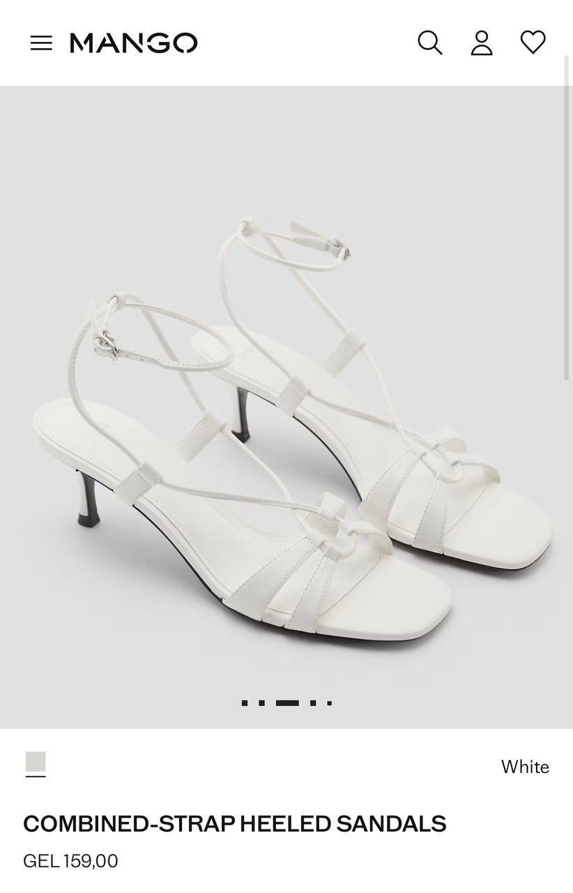 Mango белые босоножки kitten heel (оригинал)