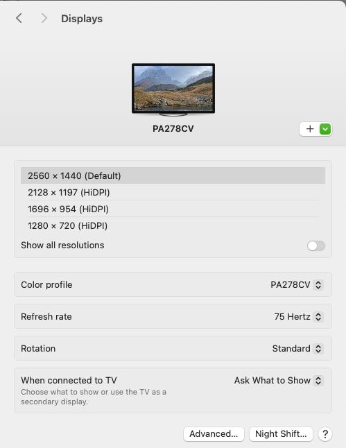 Монитор Asus ProArt PA278CV 2K 75Hz USB-C