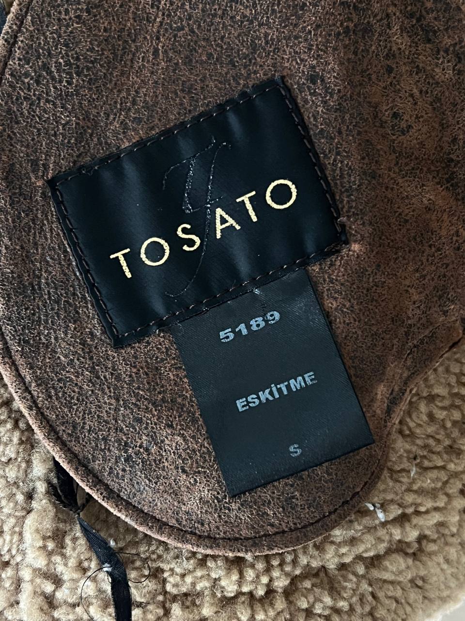 Дублёнка-авиатор TOSATO, натуральная овчина, размер S