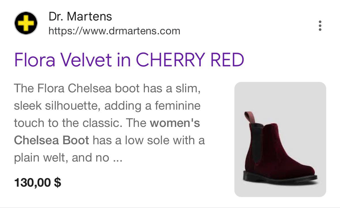 Ботинки Dr. Martens Flora Velvet, р. 37 (UK 4)
