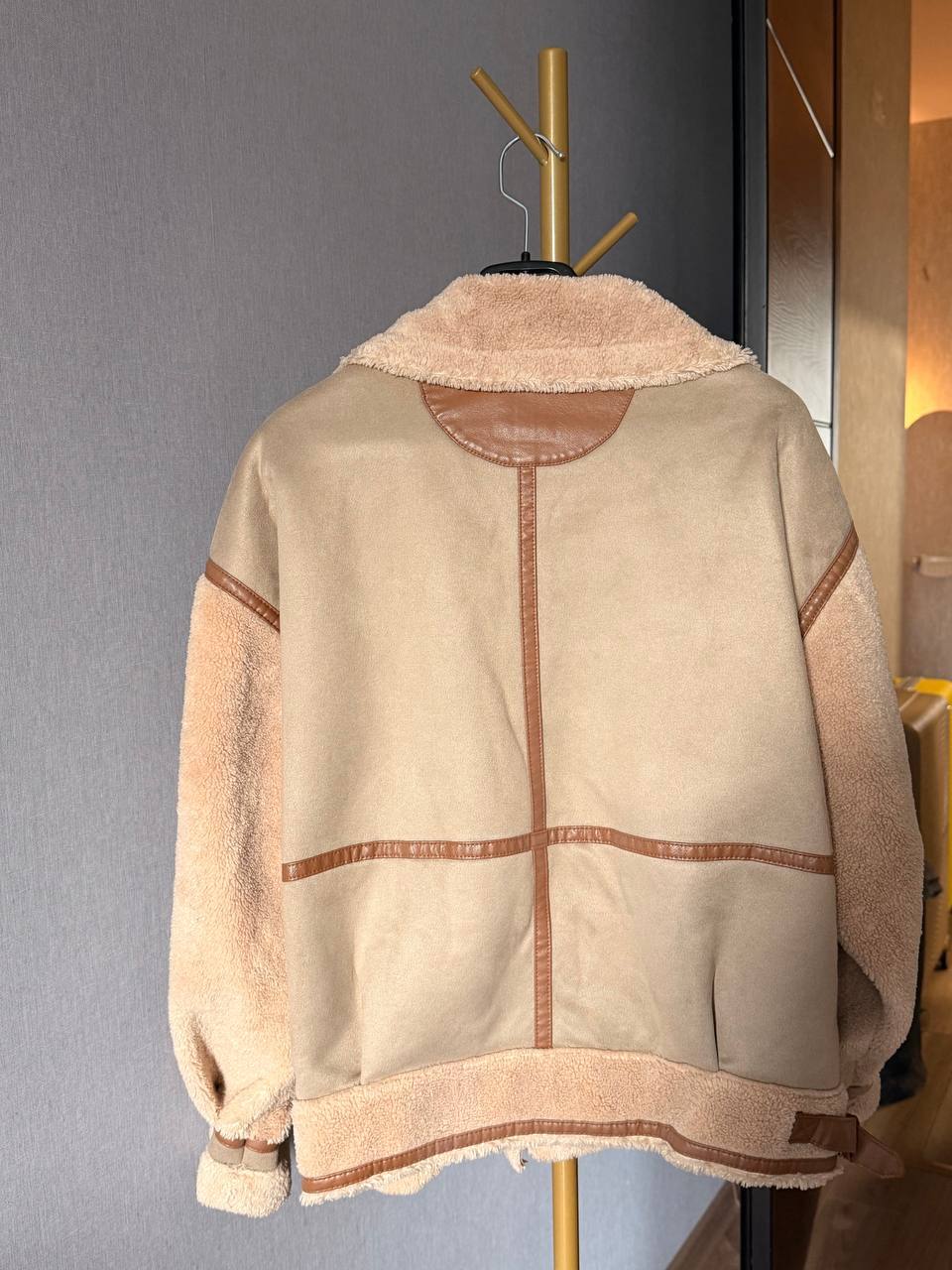 Дублёнка ZARA vintage aviator, размер S