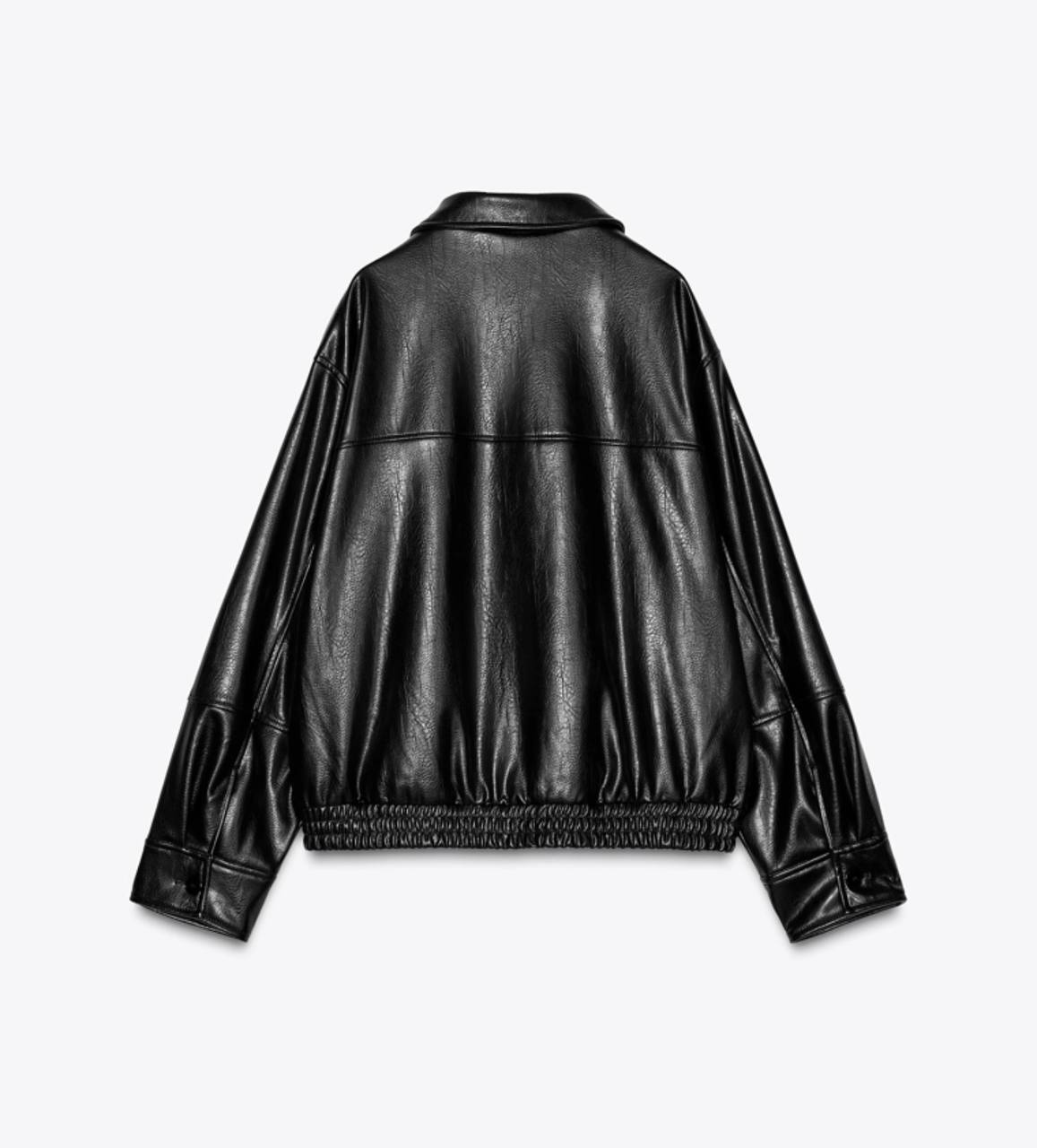 ZARA Oversized бомбер из искусственной кожи, XS