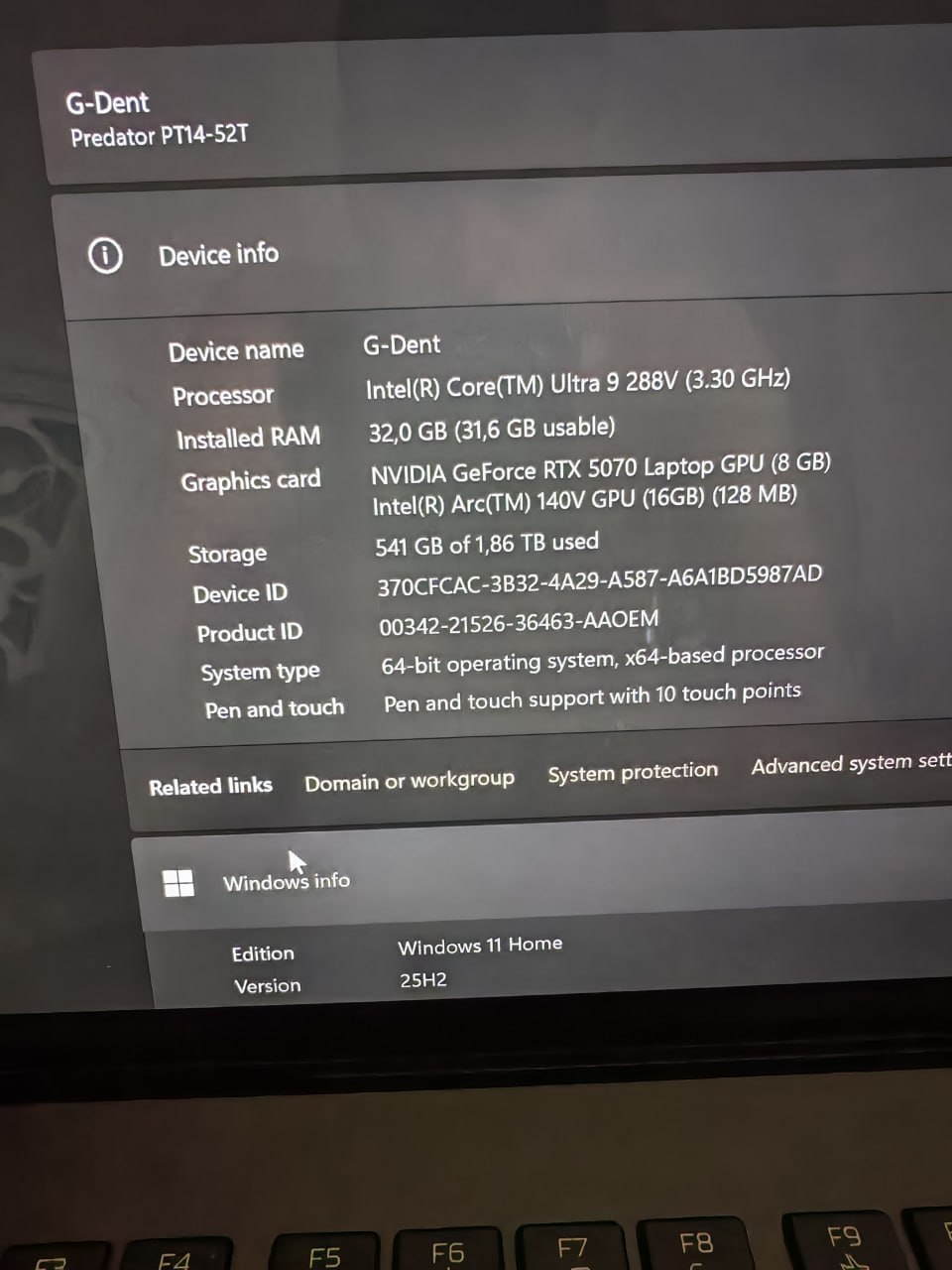 Ноутбук Acer Predator Triton 14 AI (RTX 5070, Core Ultra 9, 32GB, 2TB)