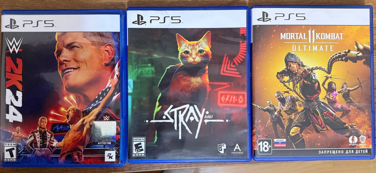 Диски для PS5: 2K24, Stray, Mortal Kombat 11 Ultimate