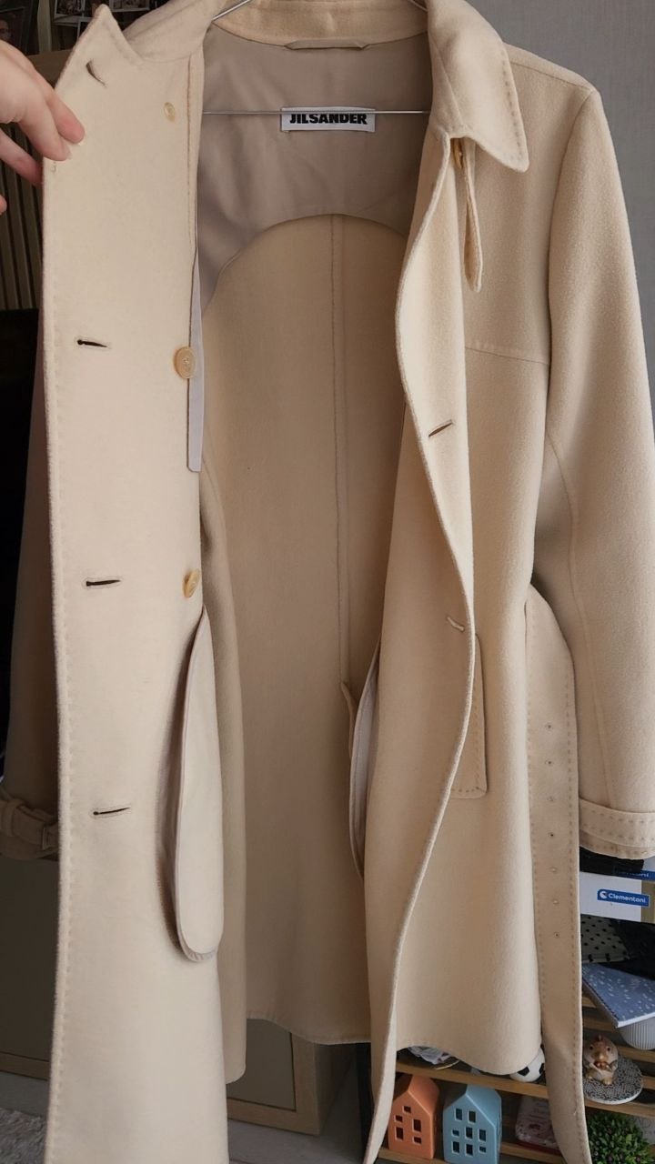 Кашемировое пальто-тренч Jil Sander, размер 38 FR