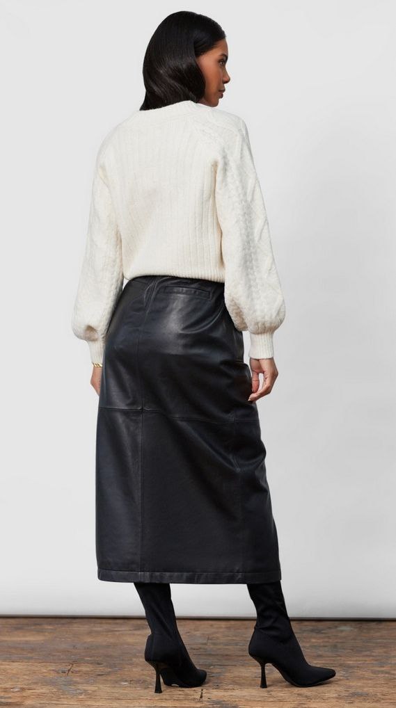 Юбка женская миди Closet London из натуральной кожи, размер 16