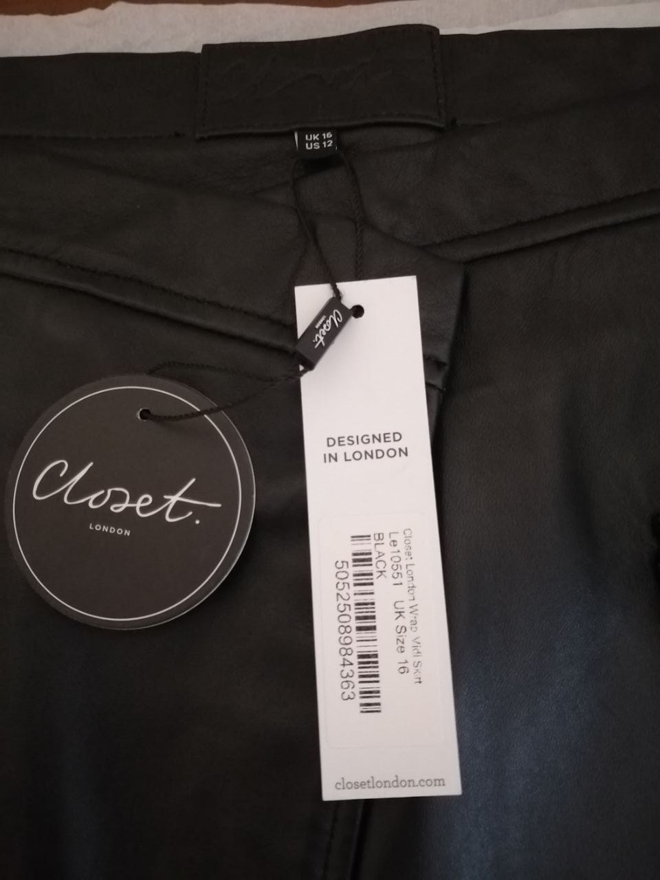 Юбка женская миди Closet London из натуральной кожи, размер 16
