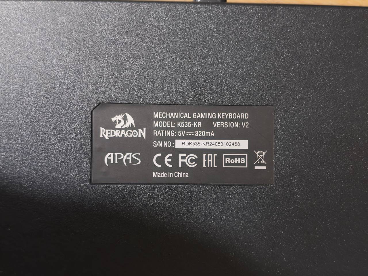 Механическая клавиатура Redragon Apas K535-KR (V2)
