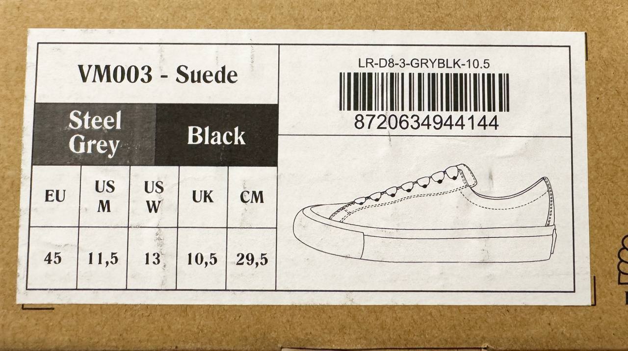 Кеды Last Resort AB VM003 Steel Grey Black, US 11.5