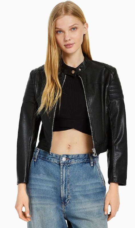 Кожаная куртка байкер Bershka, размер M