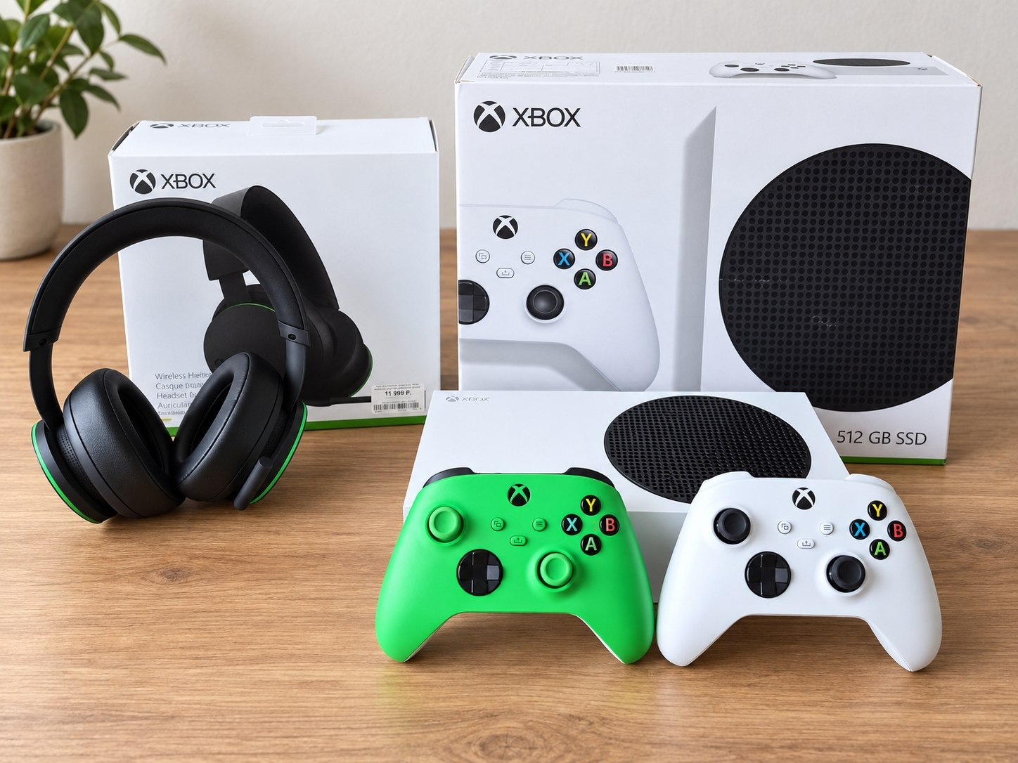 Xbox Series S 512GB + 2 джойстика + гарнитура