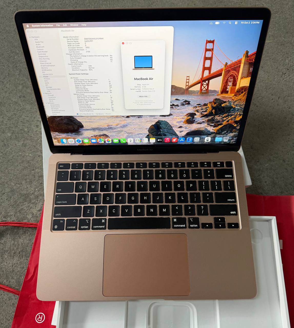 MacBook Air 13" (2020, M1, 8 ГБ ОЗУ, 256 ГБ SSD)